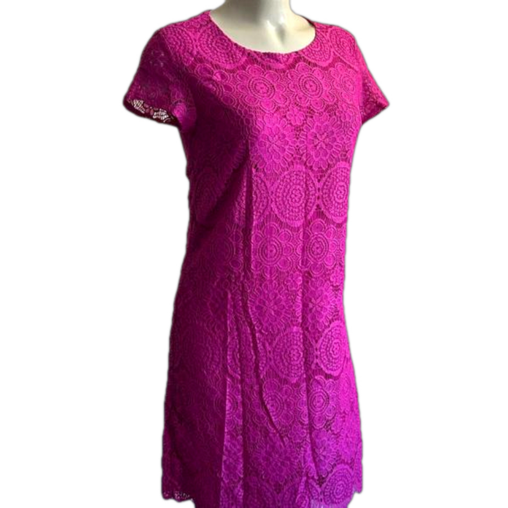 Laundry by Shelli Segal barbiecore lace dress sz 6 NWT